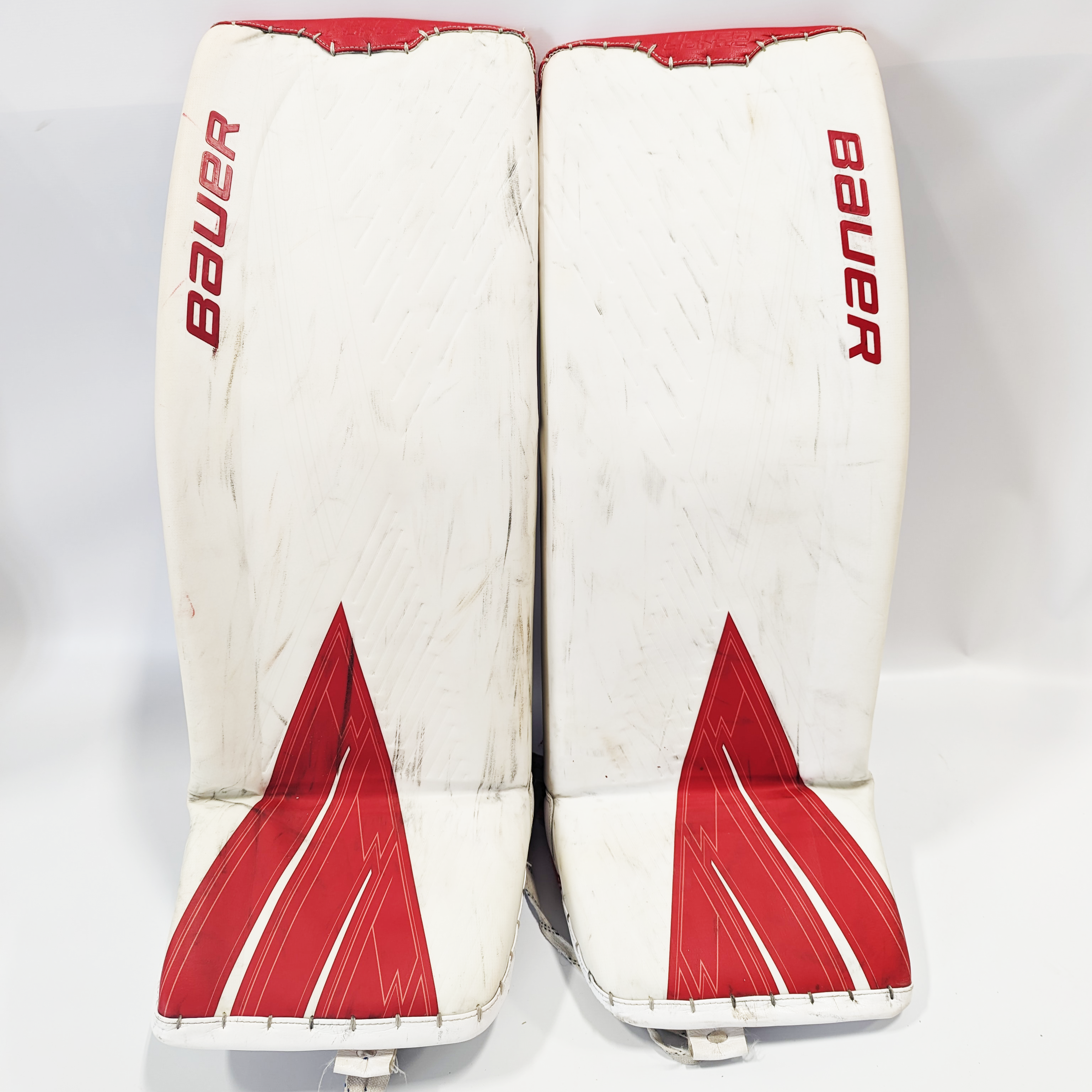 Bauer Supreme Ultrasonic - Jambières de gardien de but Pro Stock OHL d'occasion (rouge/blanc)